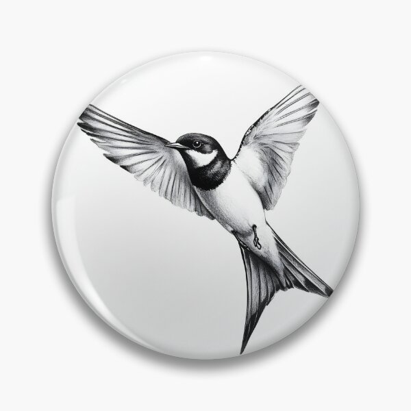 Item preview, Black and White Bird Pencil Drawing designed and sold by Pencil-Art.