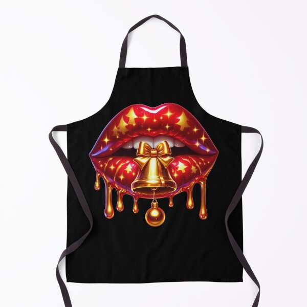 Item preview, Christmas Festive Glam Lips with Golden Bell designed and sold by Margival.