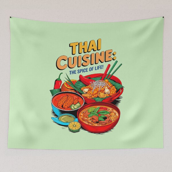 Item preview, Thai Cuisine The Spice Of Life Food Quote designed and sold by TheArtOfPat.