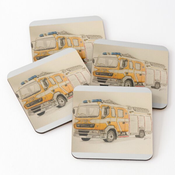 Item preview, Lancashire Fire truck prints designed and sold by Truck drawing art.