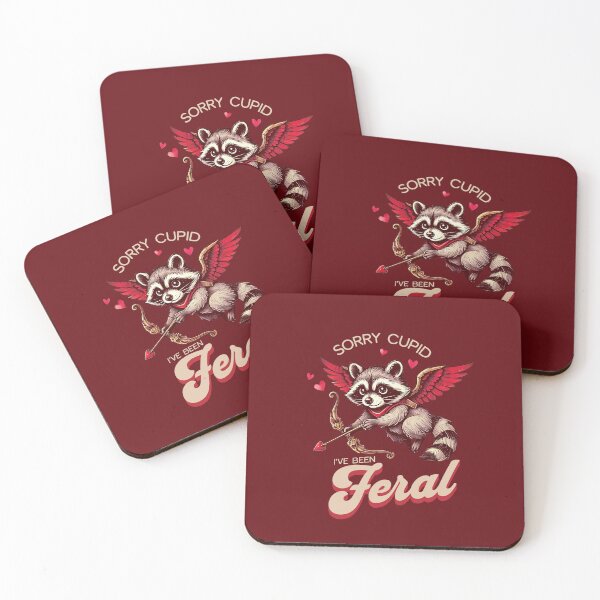 Item preview, Sorry Cupid, I've been feral, Valentine's Day raccoon design designed and sold by InspireGlow.