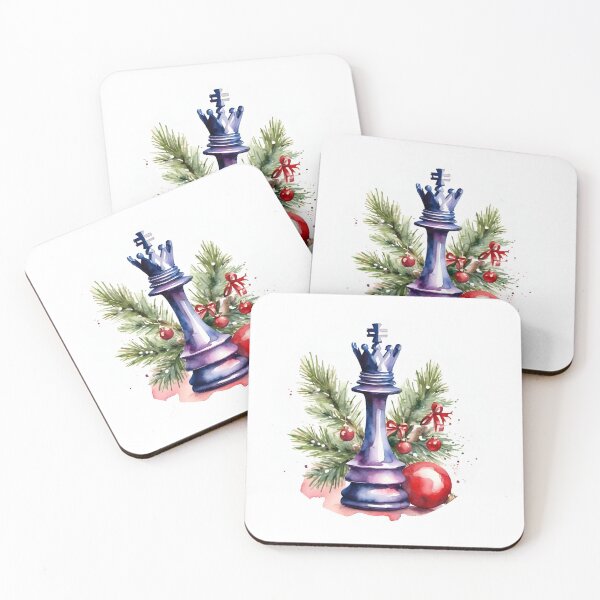 Item preview,  Queen Chess, King Chess ,chess Lover, Christmas  Romantic Elegant Watercolor Chess Queen designed and sold by KolorellaS.