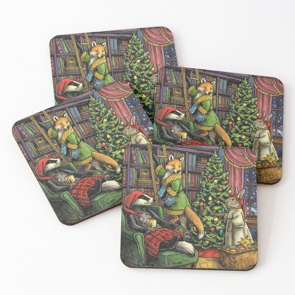 Item preview, Yuletide Library designed and sold by Elisabeth Alba Illustration.