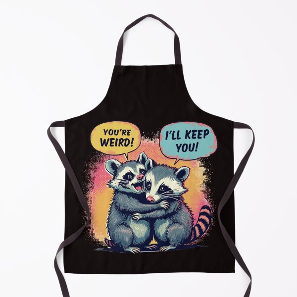 Item preview, You're Weird I'll Keep You Raccoon Cartoon Funny Hug designed and sold by AxelBrook.