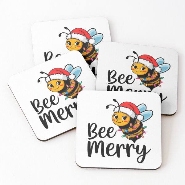 Item preview, Bee Merry – Festive Holiday Bee Christmas Design designed and sold by GemBob Creations.