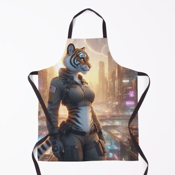 Item preview, Female Tiger in a Dystopian Space-Port City designed and sold by nikkolaus.