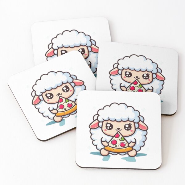 Item preview, sheep eating pizza designed and sold by Eternalski.