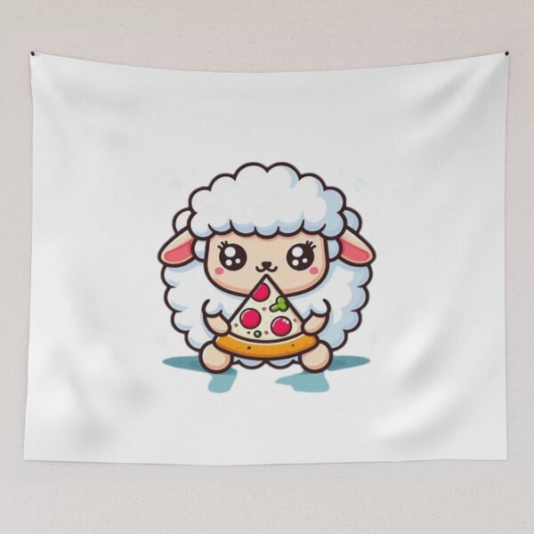 Item preview, sheep eating pizza designed and sold by Eternalski.