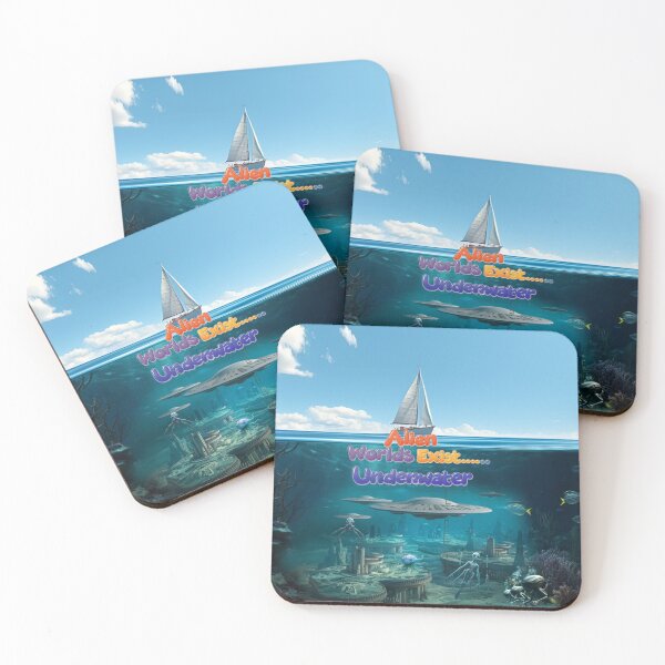 Item preview, Alien Worlds Exist... Underwater - Funny UFO Memes in Ocean designed and sold by AleksKos.