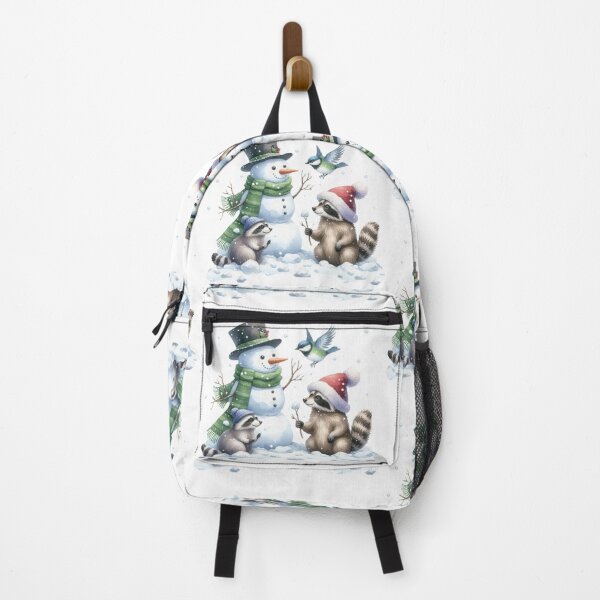 Item preview, Snowman Birds and a raccoon playing  designed and sold by TeeARTHY.