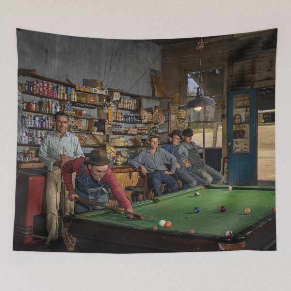 Item preview, A game of pool in the general store, Franklin, Georgia 1941 designed and sold by Sanna Dullaway.