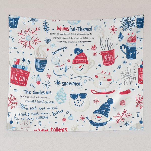 Item preview, Whimsical Winter Doodle Pattern designed and sold by Desireehaz.