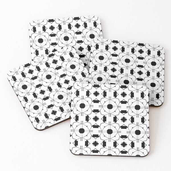 Item preview, Black and White Atomic Repeat Pattern designed and sold by Sharon Schwalbe.