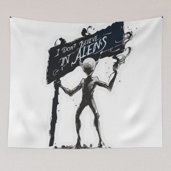 Item preview, Quirky Alien Humor - "I Don't Believe in Aliens" Sketch Art Design designed and sold by Collision19.