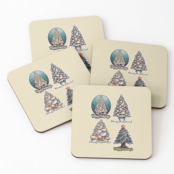 Item preview, Seaside Christmas Trees Stickers - 4 Pack designed and sold by HauntedOpera.