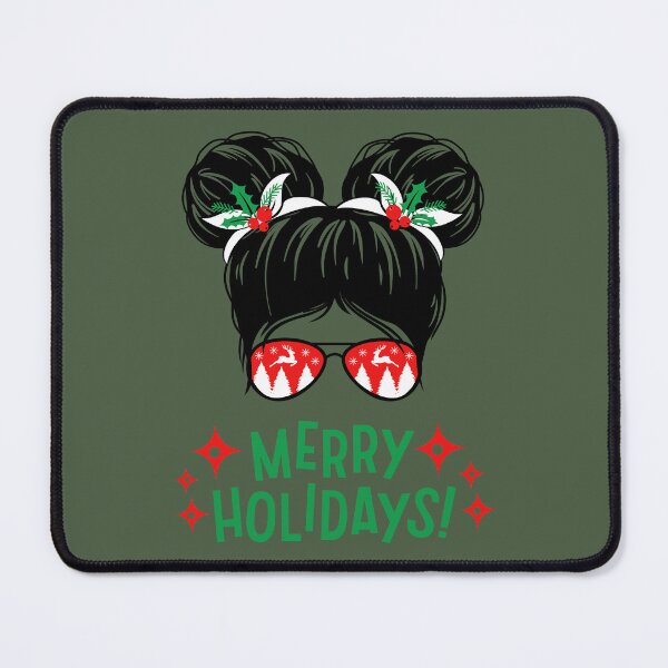 Item preview, Merry Holidays! Messy Bun Girl designed and sold by HomeFreewithMe.