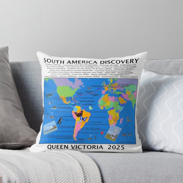 Item preview, CUNARD 2025 V502E SOUTH AMERICA DISCOVERY CRUISE HAMBURG START FULLY ILLUSTRATED ROUTE MAP designed and sold by stilgoe.