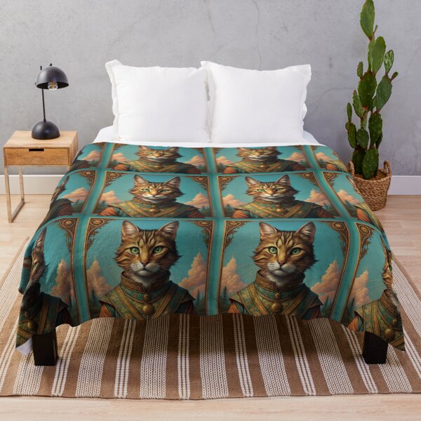 Item preview, Elegant cat portrait wearing royal attire against a dreamy background designed and sold by AngelinArts.