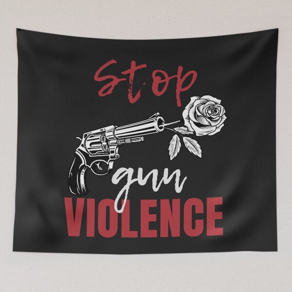 Artikelvorschau, Gun With Rose Stoppt Waffengewalt Bewusstsein entworfen und verkauft von Anniko Art Studio.