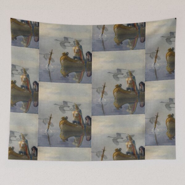 Item preview, And when they came to the sword that the hand held, King Arthur took it up N.C. Wyeth designed and sold by TeeARTHY.