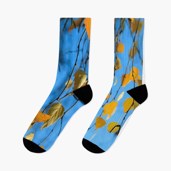 Item preview, Yellow autumn leaves on blue sky background designed and sold by olena2552.