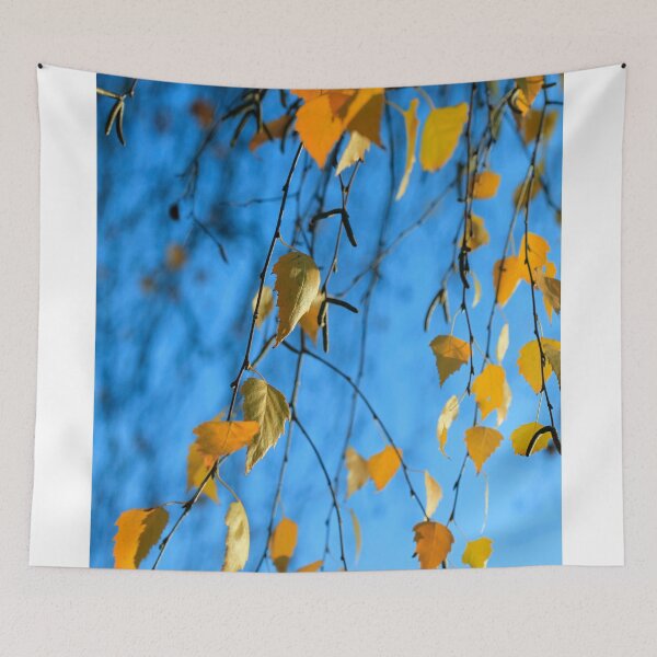 Item preview, Yellow autumn leaves on blue sky background designed and sold by olena2552.