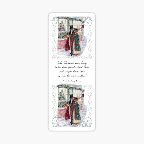 Jane Austen Regency Holiday Shoppers Bookmark Sticker