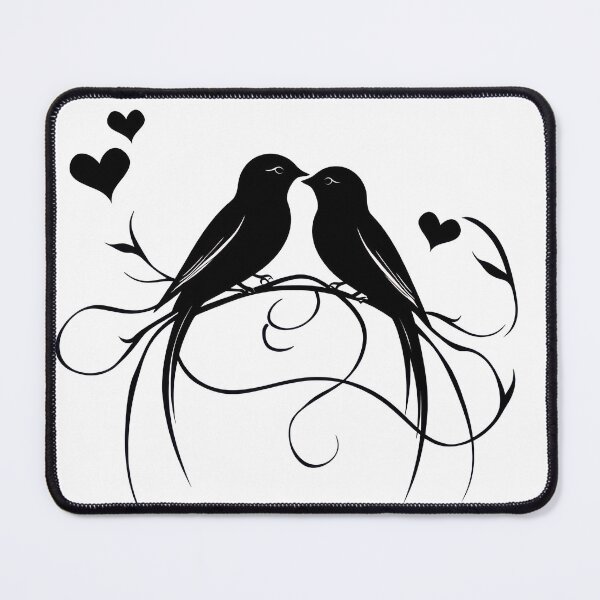 Item preview, silhouette of loving birds designed and sold by janedewaard.