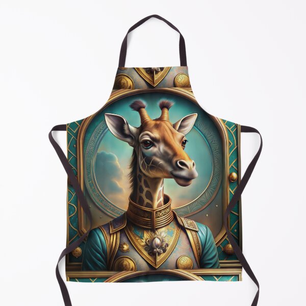 Item preview, Majestic giraffe portrait dressed in ornate attire against a luxurious backdrop designed and sold by AngelinArts.