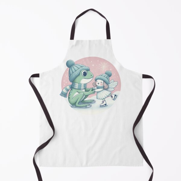 Item preview, Ice dancer frog and fairy girl, fairycore artwork in wintertime designed and sold by coloursforkids.