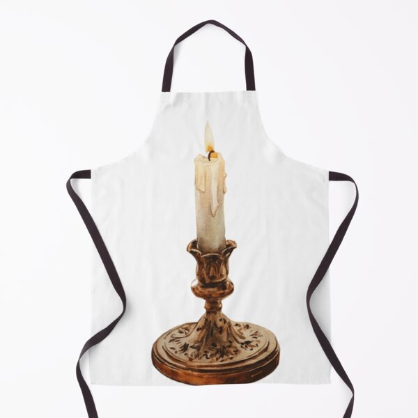 Item preview, White Watercolor Candle with antique holder designed and sold by ArtQueen777.