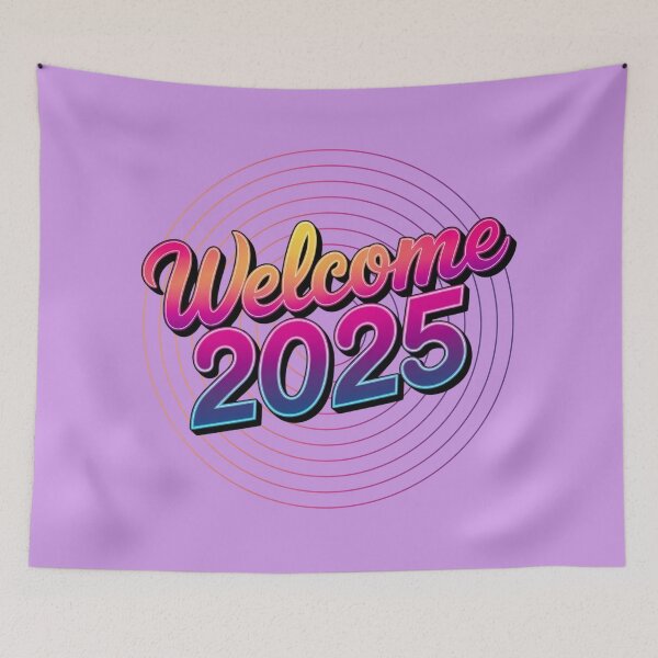 Item preview, NEW YEAR WELCOME 2025 CONCENTRIC CIRCLE EFFECT designed and sold by OLLIEDIGITALS.