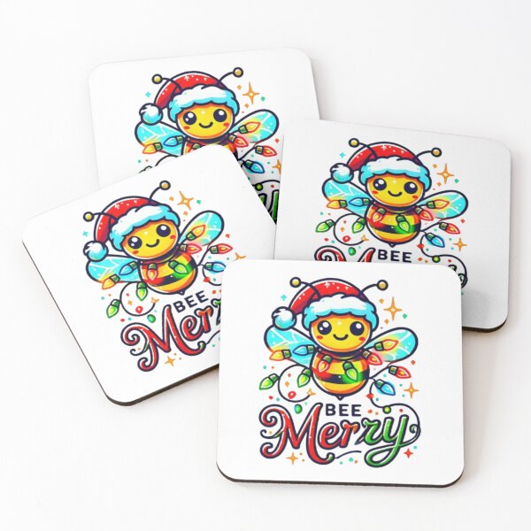 Item preview, Bee Merry - Bright and Festive Bumblebee Christmas Design designed and sold by GemBob Creations.