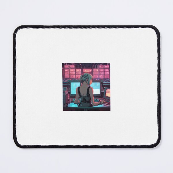 Item preview, Female hacker in cyberpunk inspired setting designed and sold by Cyberchill.