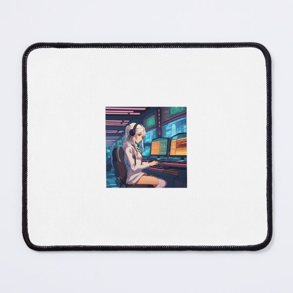 Item preview, Female hacker in cyberpunk inspired setting designed and sold by Cyberchill.