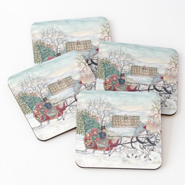 Item preview, Sleigh Ride at Pemberley, Jane Austen Watercolor Illustration designed and sold by Some Little Good.