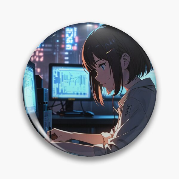 Artikelvorschau, Hackerin in einem vom Cyberpunk inspirierten Setting entworfen und verkauft von Cyberchill.