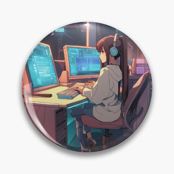Artikelvorschau, Hackerin in einem vom Cyberpunk inspirierten Setting entworfen und verkauft von Cyberchill.