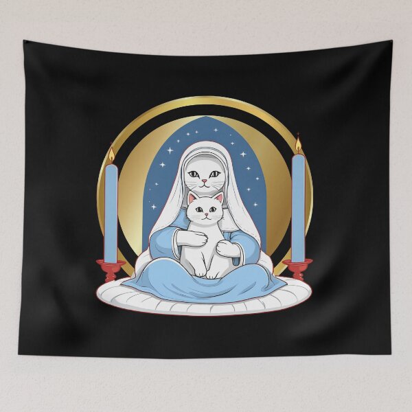 Item preview, Our Lady of the Cats: A Purrfectly Divine Gift. Virgin Mary. designed and sold by MarCreativArt.