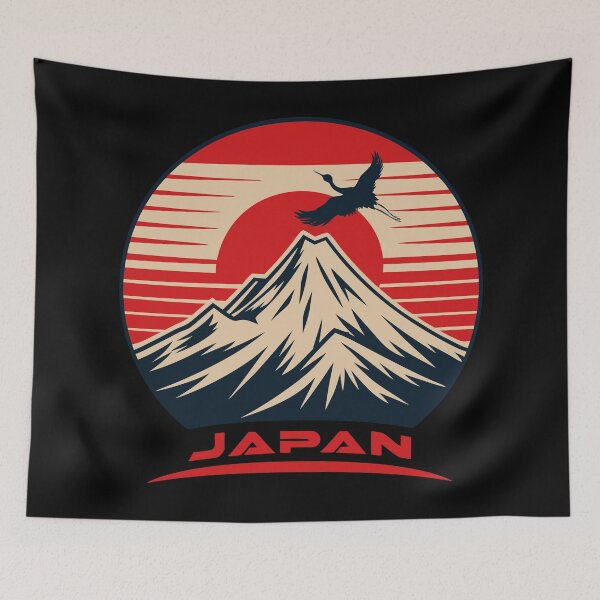 Item preview, Japanese Crane Mountain Shirt | Classic T-shirt | 0012 | designed and sold by 867designs.