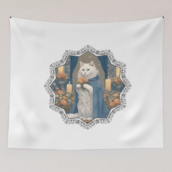 Item preview, Cat and Flowers: Elegant Felician Graphic. Enchanted Feline with Flowers. designed and sold by MarCreativArt.