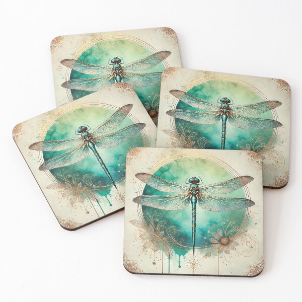 Item preview, turquoise Dragonfly cushion designed and sold by Random Designs.