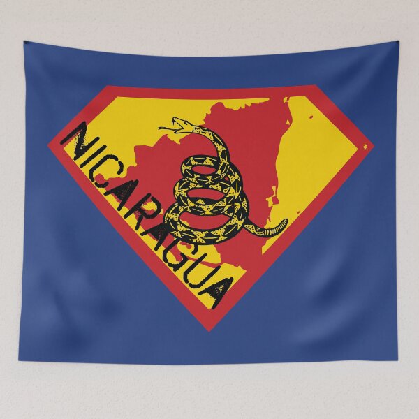 Item preview, NICARAGUA Spell Out - Freedom Is The Superpower - Gadsden Snake Flag - Dont Tread On Me SUPERHERO design designed and sold by pelagio.