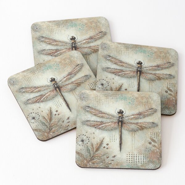 Item preview, Soft Beige Dragonfly cushion designed and sold by Random Designs.