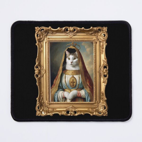 Item preview, Catholic-Inspired Cat Art. Lady of the Cats: A Purrfectly Divine Gift. Virgin Mary. designed and sold by MarCreativArt.