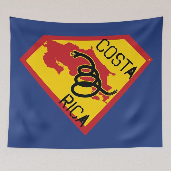Item preview, COSTA RICA Spell Out - Freedom Is The Superpower - Modern Gadsden Snake Flag - Dont Tread On Me SUPERHERO design designed and sold by pelagio.