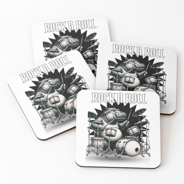 Item preview, Drummer Hippo designed and sold by Pogglecards.