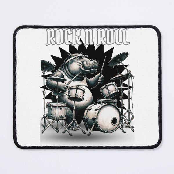 Item preview, Drummer Hippo designed and sold by Pogglecards.