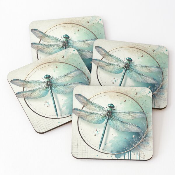 Item preview, Soft Blue and light teal Dragonfly cushion designed and sold by Random Designs.