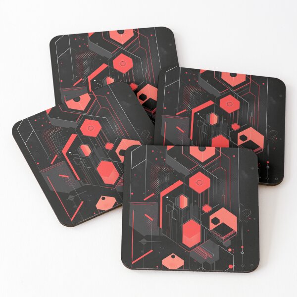 Item preview, A black and red hexagons, designed for gaming  designed and sold by RoseShop2093.